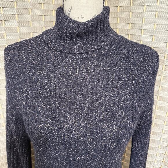 American Eagle Turtleneck Sweater Dress Size S Brown Black Side Hem Zippers NEW - Picture 4 of 12